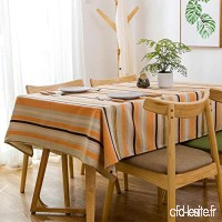 ZZUU Nappe en lin coton rectangulaire  nappe de restaurant café  housse de table anti-poussière 90 * 130cm Orange 130 * 220cm - B07MS895K1
